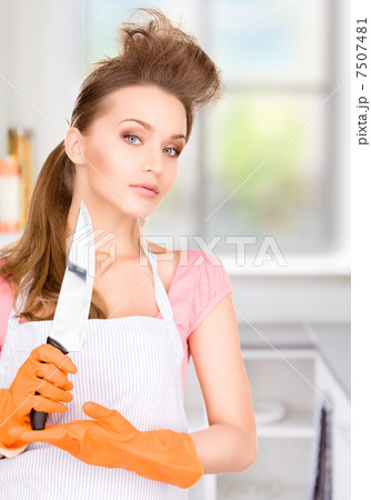housewife with big knife housewife with big knife 7507481