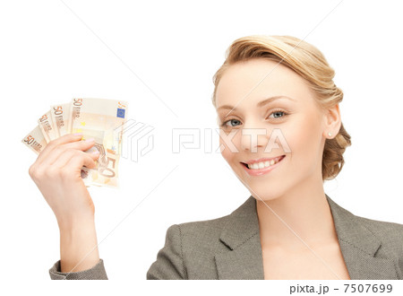 businesswoman with euro cash money 7507699