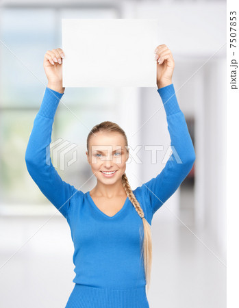 woman with blank board woman with blank board 7507853