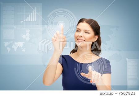 businesswoman touching virtual screen 7507923