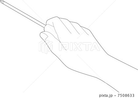 ドライバーを持つ02 テクニカルイラストの手のイラスト素材