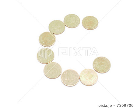 Letters of coins on a white background 7509706