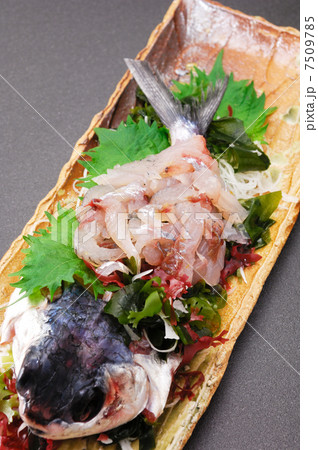 おいしいトビウオの刺身の写真素材