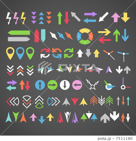 Arrow sign icons color collection