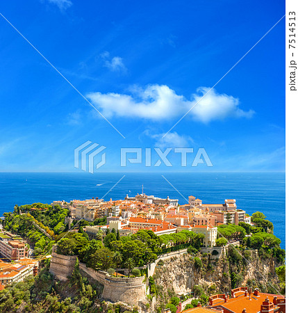Panoramic view of Monaco with Prince's Palace Panoramic view of Monaco with Prince's Palace 7514513