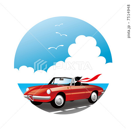 オープンカーのイラスト素材