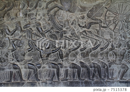 アンコール・ワット　スールヤヴァルマン二世の行軍のレリーフ 7515378