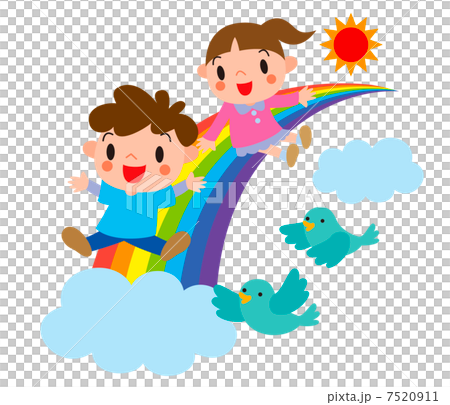 stock illustration: slide, enjoy oneself, palyful