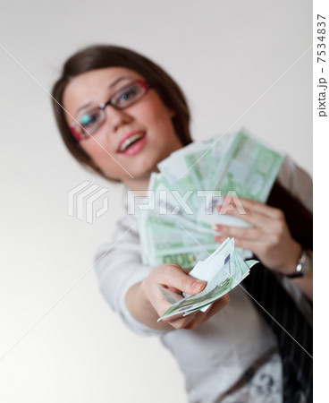 Woman with money Woman with money 7534837
