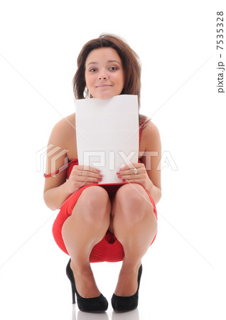 Sexy woman with blank doc. 7535328
