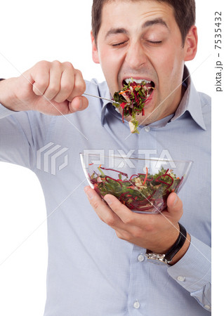 Man and salad 7535432