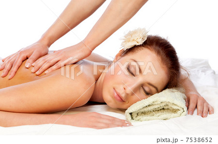 Young beautiful woman getting massage. 7538652