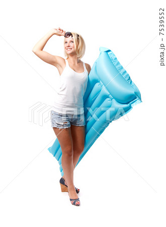 Woman and airbed Woman and airbed 7539552