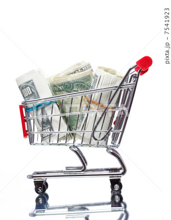 Market cart with money Market cart with money 7541923