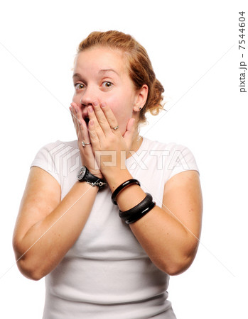 Cute ginger girl surprised 7544604