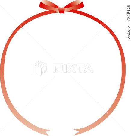リボンの円形飾り枠のイラスト素材