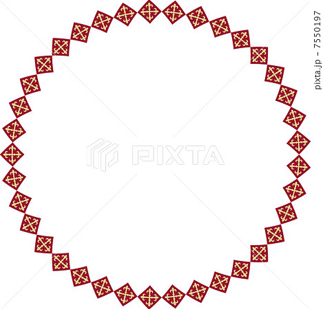 幾何学柄の円形飾り枠 幾何学柄の円形飾り枠 7550197