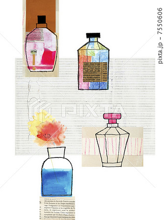 4つの香水瓶のイラスト素材