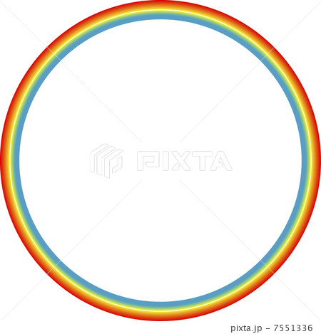 円形二色ネオン管の飾り枠のイラスト素材 7551336 Pixta
