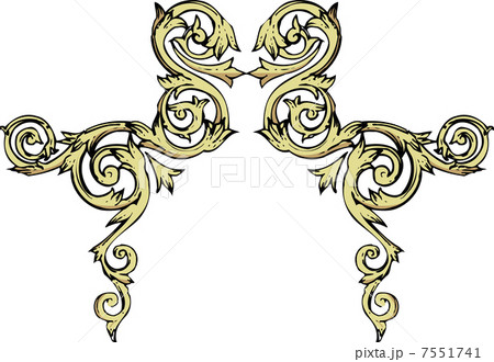 西洋唐草飾りのイラスト素材