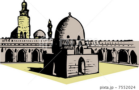 イスラム教のモスクのイラスト素材