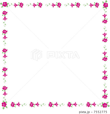 花の正方形飾り枠のイラスト素材