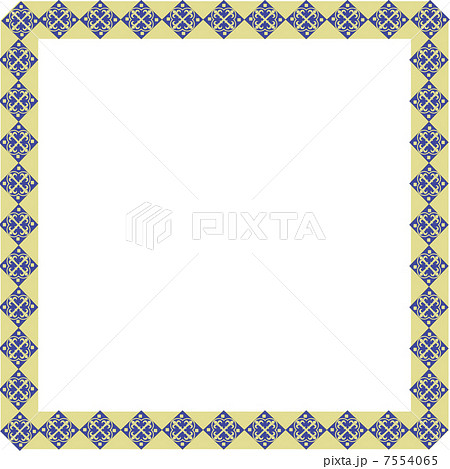 幾何学柄の正方形飾り枠のイラスト素材