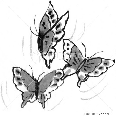蝶の乱舞のイラスト素材