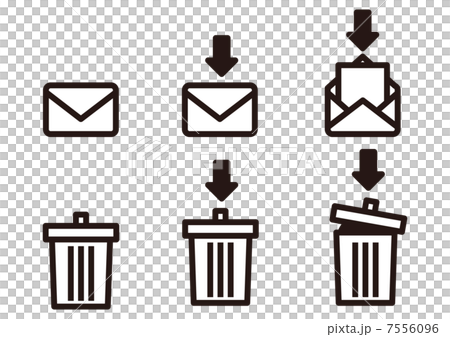 E Mail Or Trash Can Icon Stock Illustration