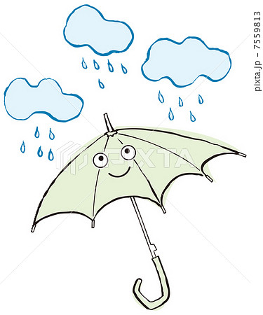 傘と雨雲のイラスト素材