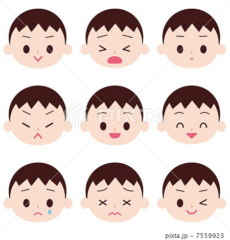 小さい男の子 感情表現 表情集のイラスト素材