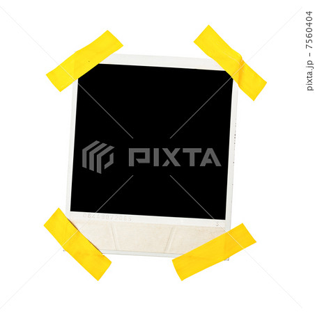 Taped polaroid style photo frame, isolated on white Taped polaroid style photo frame, isolated on white 7560404
