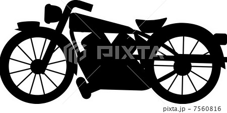 クラシックバイク シルエットのイラスト素材 7560816 Pixta