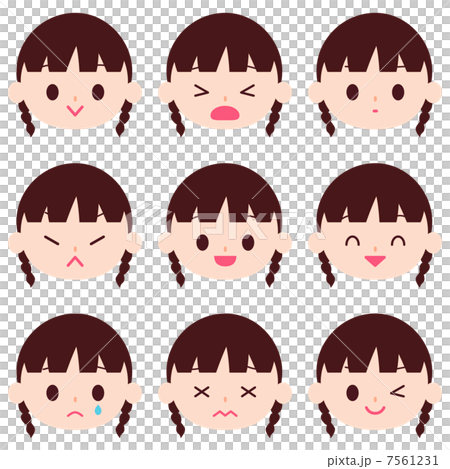 Small girls emotional expressive expression... - Stock Illustration ...