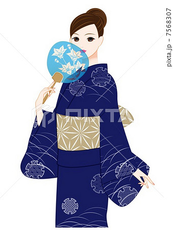 浴衣の女性のイラスト素材 浴衣の女性のイラスト素材