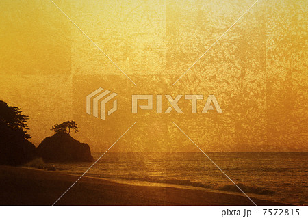 金屏風と桂浜のバックグラウンド 7572815