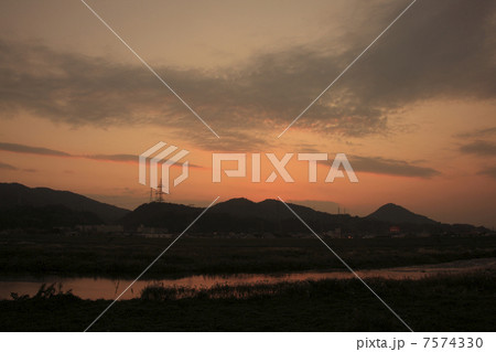 天神川と倉吉市 7574330