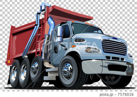 Vector Cartoon Dump Truck 7578016