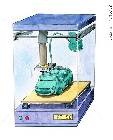 ３ｄプリンターのイラスト素材 7580753 Pixta