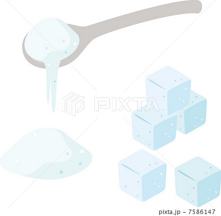 砂糖と角砂糖のイラスト素材