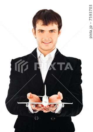 Portrait of young business man isolated on white background 7593703