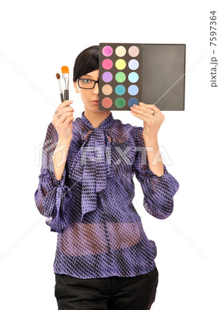 Closeup portrait of young woman visagiste 7597364