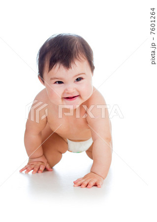 crawling baby girl isolated crawling baby girl isolated 7601264