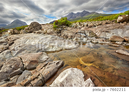 view on Black Cuillin ridge, Isle of Skye, Scotland 7602211