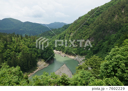 只見川　中州の風景 7602229