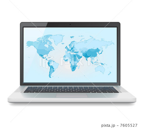 Laptop with World map 7605527