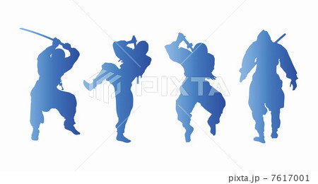 忍者シルエットのイラスト素材