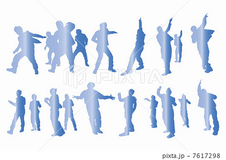 ダンスシルエットのイラスト素材
