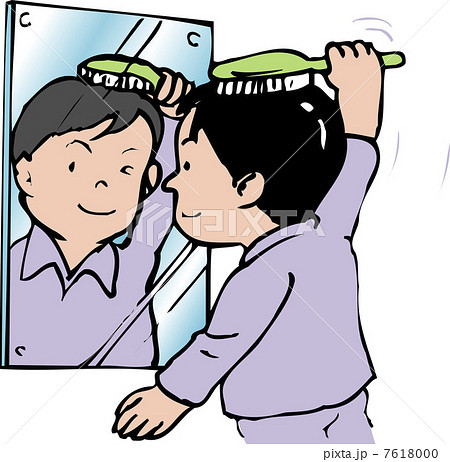 boy comb hair cartoon