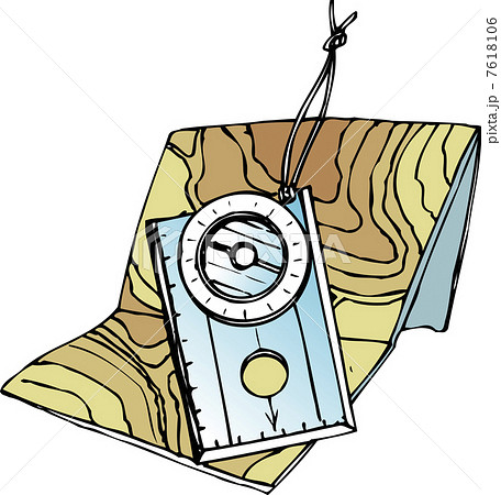 地図とコンパスのイラスト素材